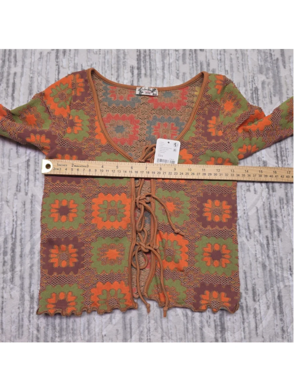 Free People Intimately Women's Orange Free For All Cardi Sz XS New